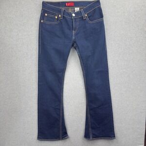 Levis Type 1 Tough Boot Jeans Womens 10M Blue Dark Wash Stretch Denim Low Rise